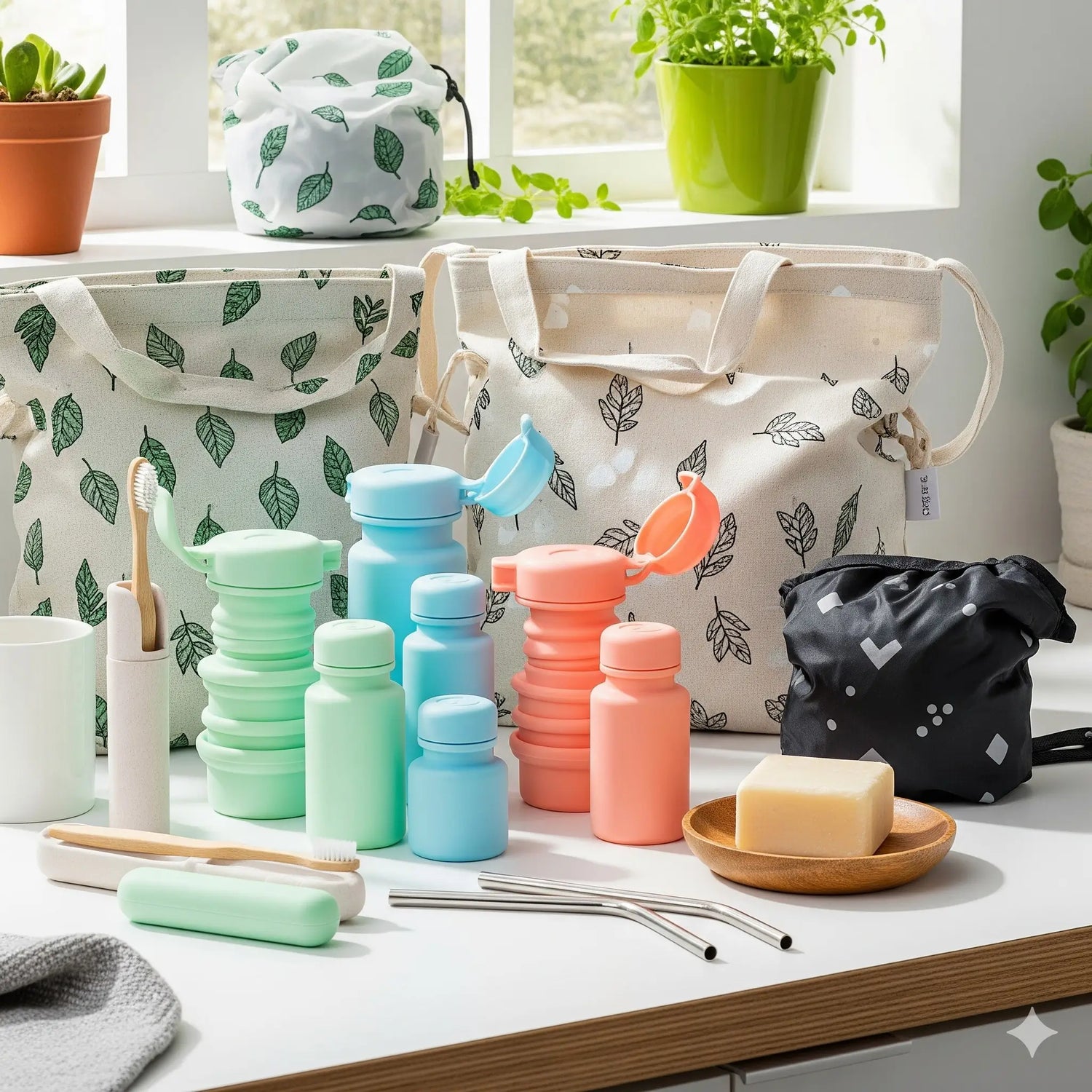 Bottiglie e borse in silicone, prodotti zero waste