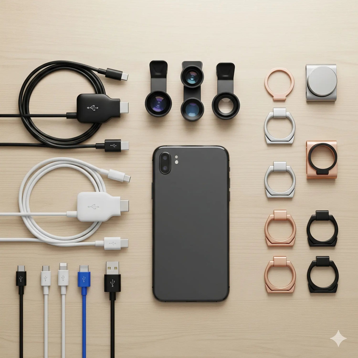 Cavi magnetici, anelli, lenti smartphone
