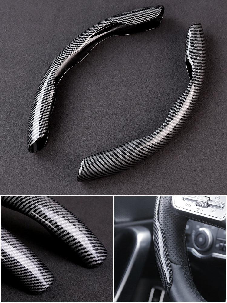 DAMASO - Coprivolante 2 Pezzi per Auto Fibra di Carbonio Antiscivolo 7