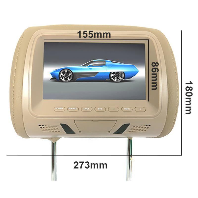 DAMASO - Poggiatesta con Monitor da 7 pollici per auto  lettore USB SD FM 4
